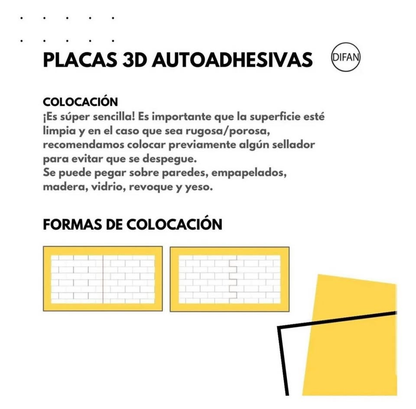 Placa 3D Autoadhesivas PACK X 10, MEDIDAS 70X77 LAS MAS GRADES, mas regalo